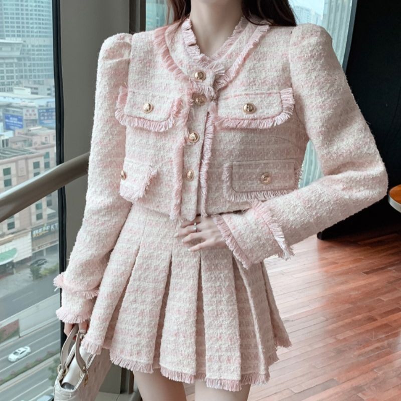 Jacket Winter Clothing - Женский элегантный костюм с бахромой Y2K,