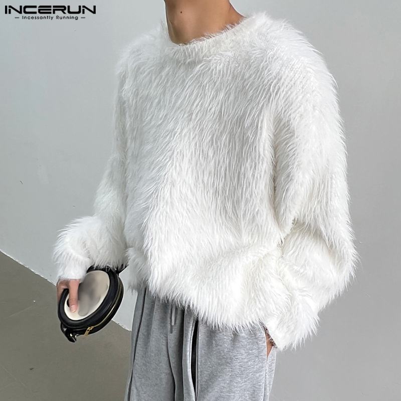 Winter Clothing Colors - Мужские пуловеры 2023, однотонные плюшевые с